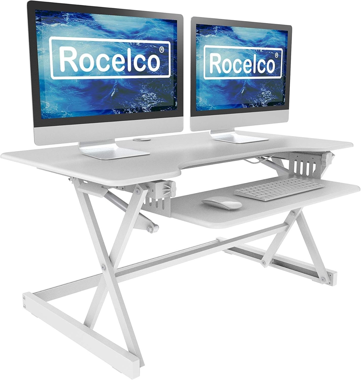 46" Large Height Adjustable Standing Desk Converter Quick Sit Stand Up Triple