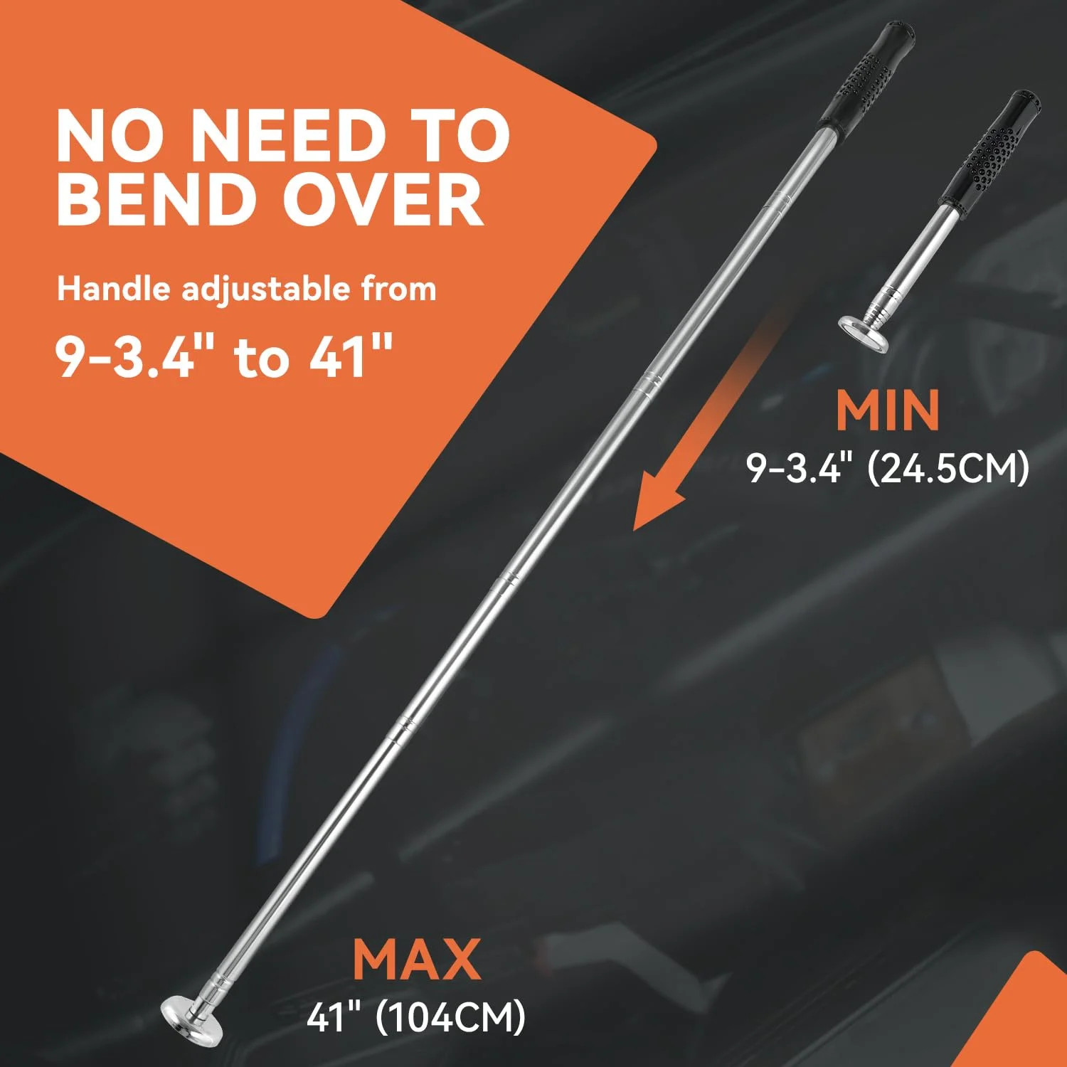 Telescoping Magnetic Pickup Tool 50lb Pull Force Extendable with Tray