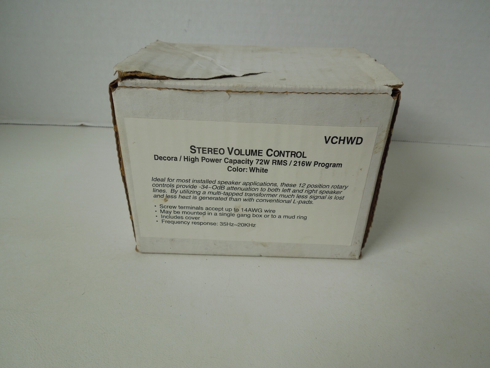 VANCO VCHWD Volume Control White - NEW
