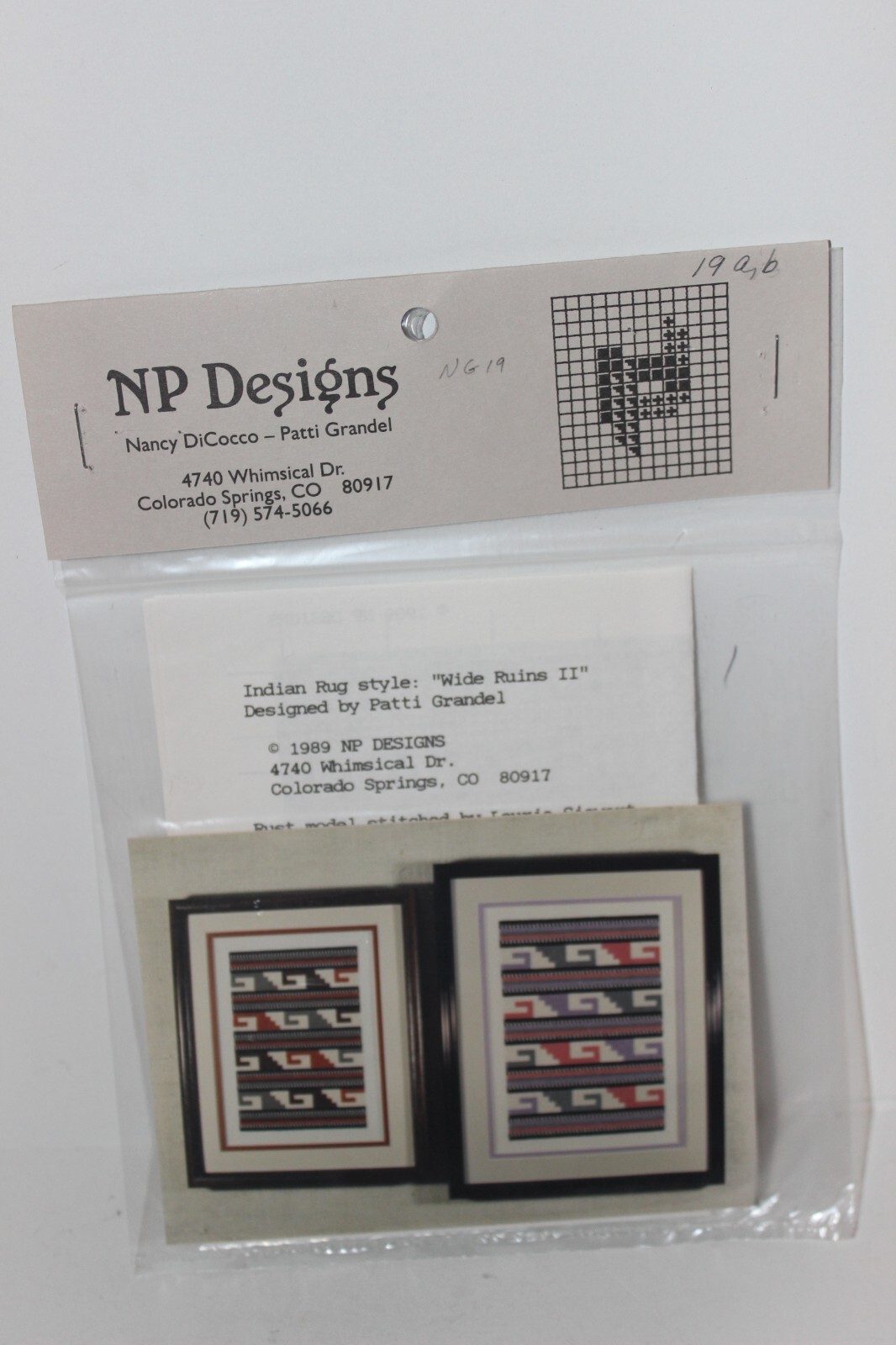 NP Designs Counted Cross Stitch Pattern - Indian Rug Style Wide Ruins II