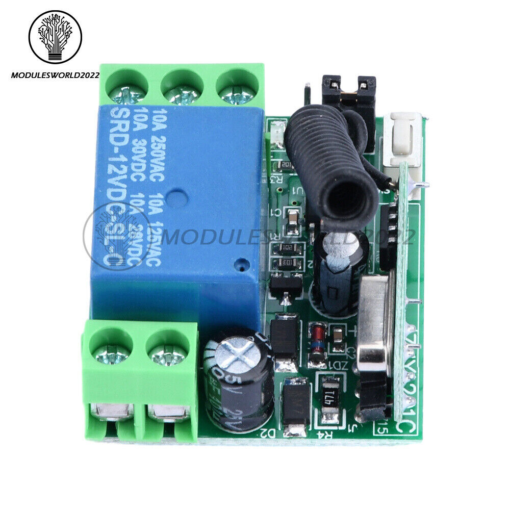 433MHz DC12V Relay 1CH 2CH Wireless RF Door Remote Control Switch Transmitter