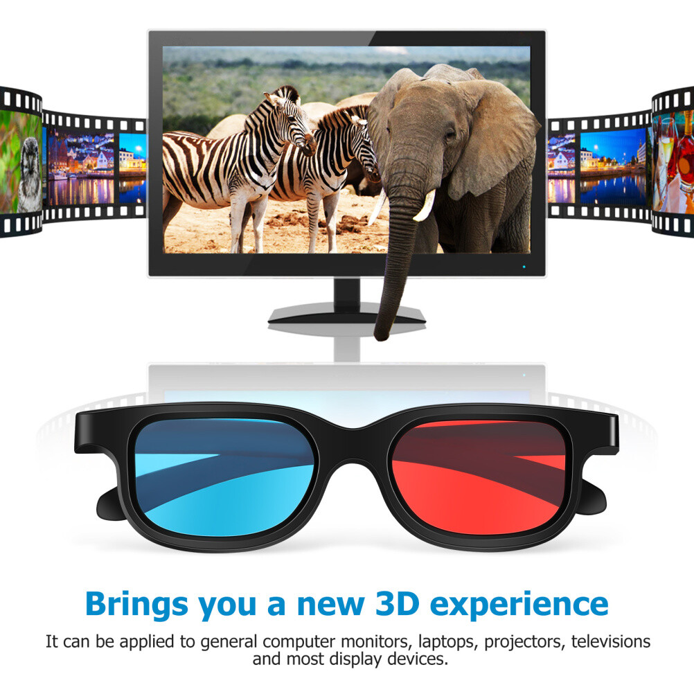 10Pcs Red- 3D Glasses for Movies & Games - Simple Design