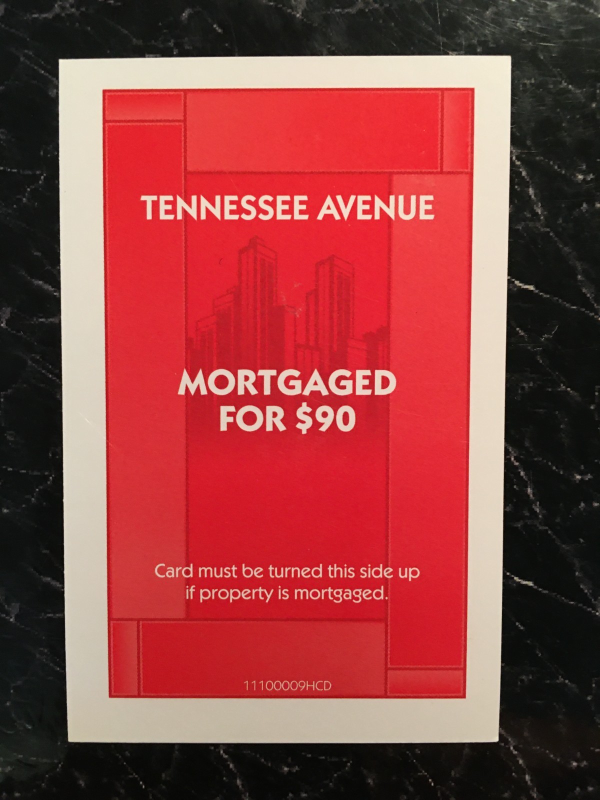 Monopoly 2008 TENNESSEE AVE Title Deed Card Replacement Game Piece