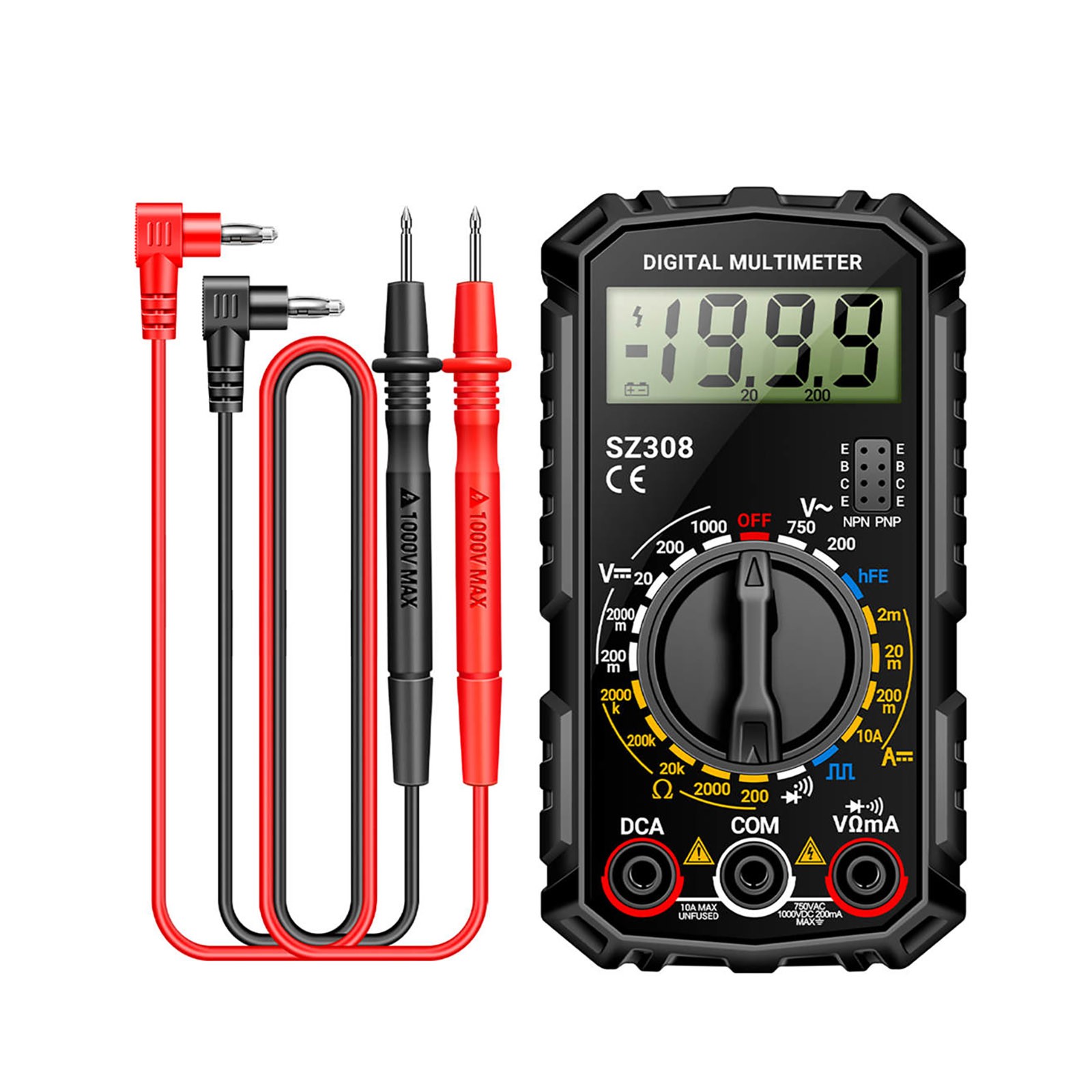 Digital Multimeter Voltmeter Ammeter Ohmmeter for AC DC Voltage Current Tester