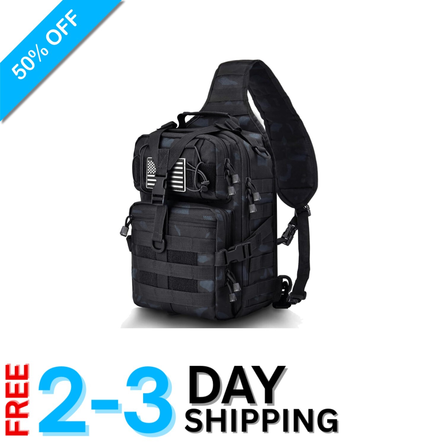 Compact Tactical Shoulder Sling Pack with MOLLE System - Ideal for Outdoors