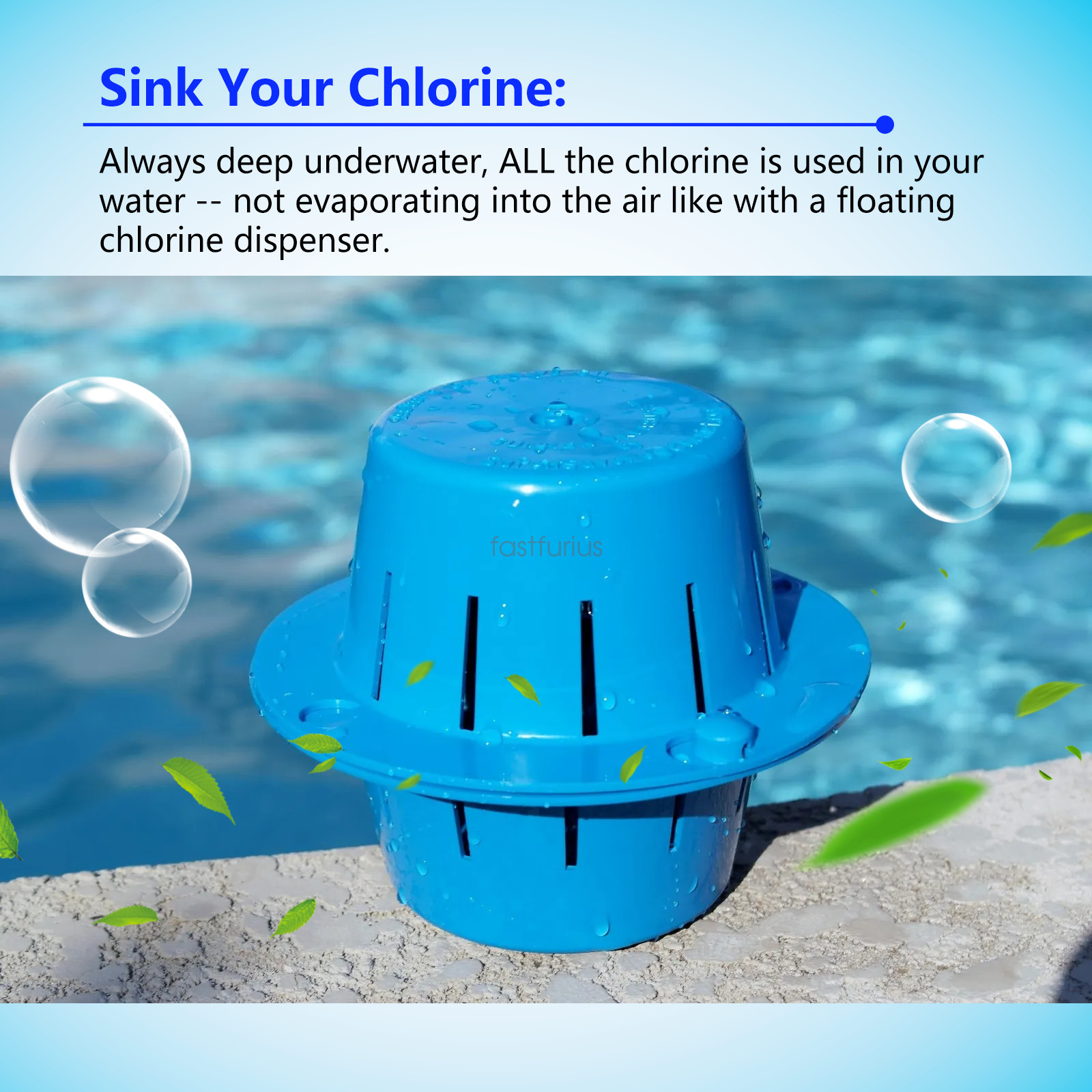 Pool Chlorine Dispenser Sinking Floating Uses Less Chlorine Do not produce odor