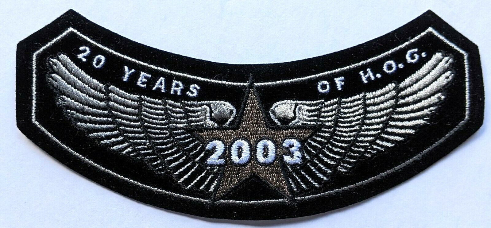 2003 Harley Owners Group HOG Wings Rocker Arm Patch Jacket Vest NOS Black