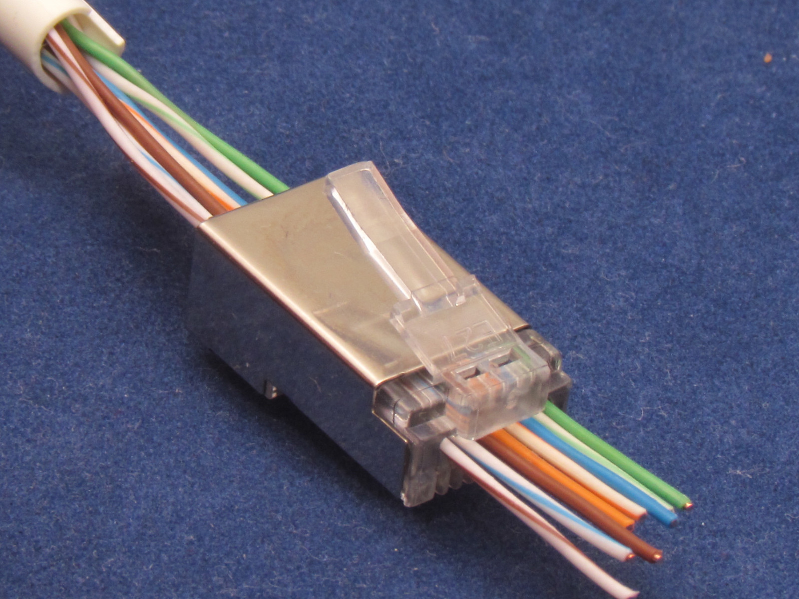 10 Pcs RJ45 Network Shielded Modular Plug CAT5e 8P8C Connector End Pass Through