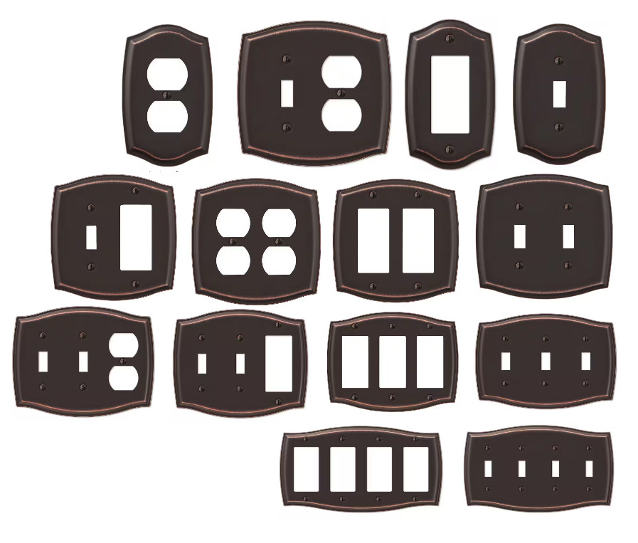 Aged Bronze Switch Plate: Premium Wallplate Outlet Cover - Rocker, Toggle, Duple