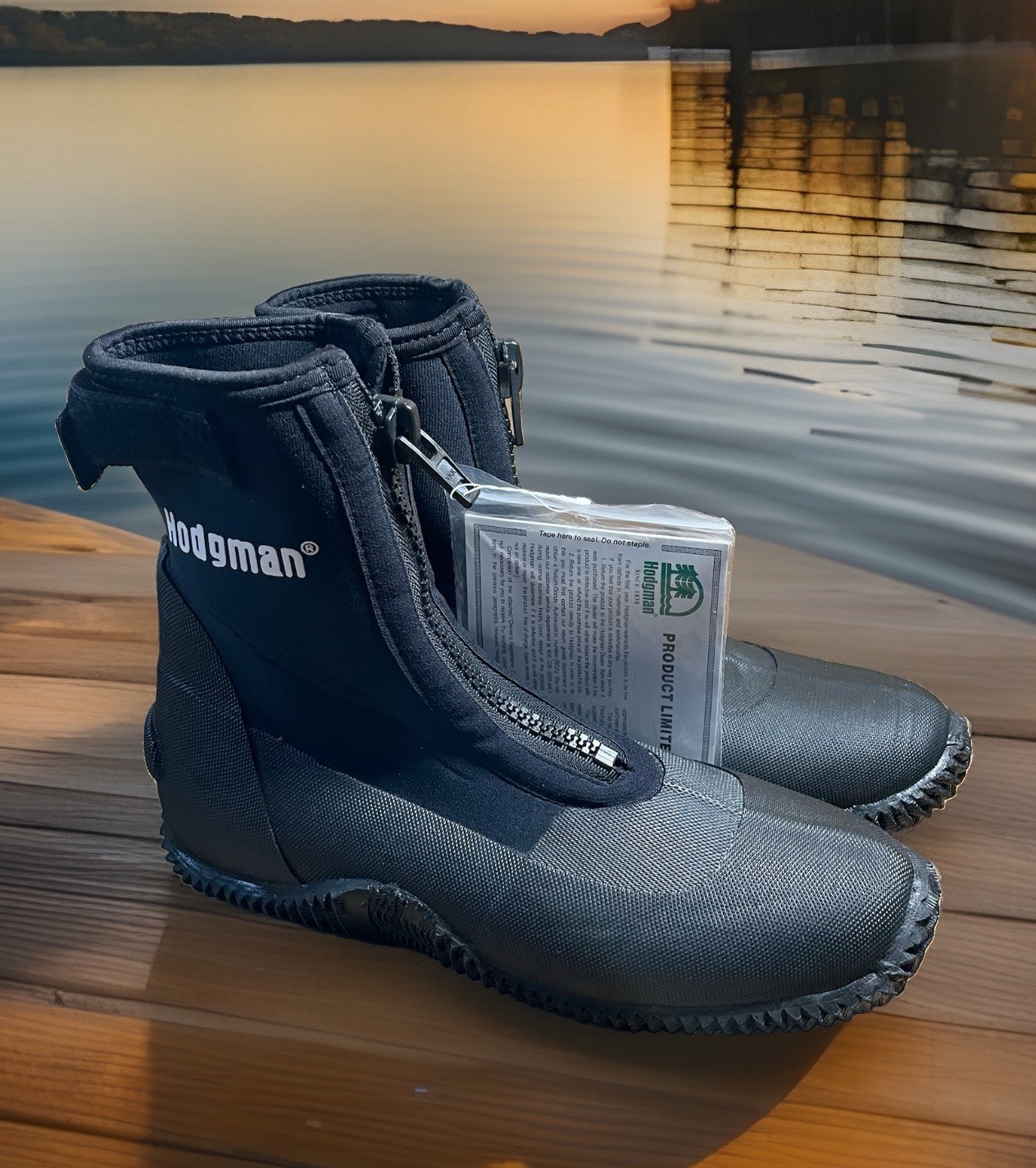 Hodgman Stearns Black Neoprene Hunting Fishing Beach Shoes Mens 12 NEW Fast Ship