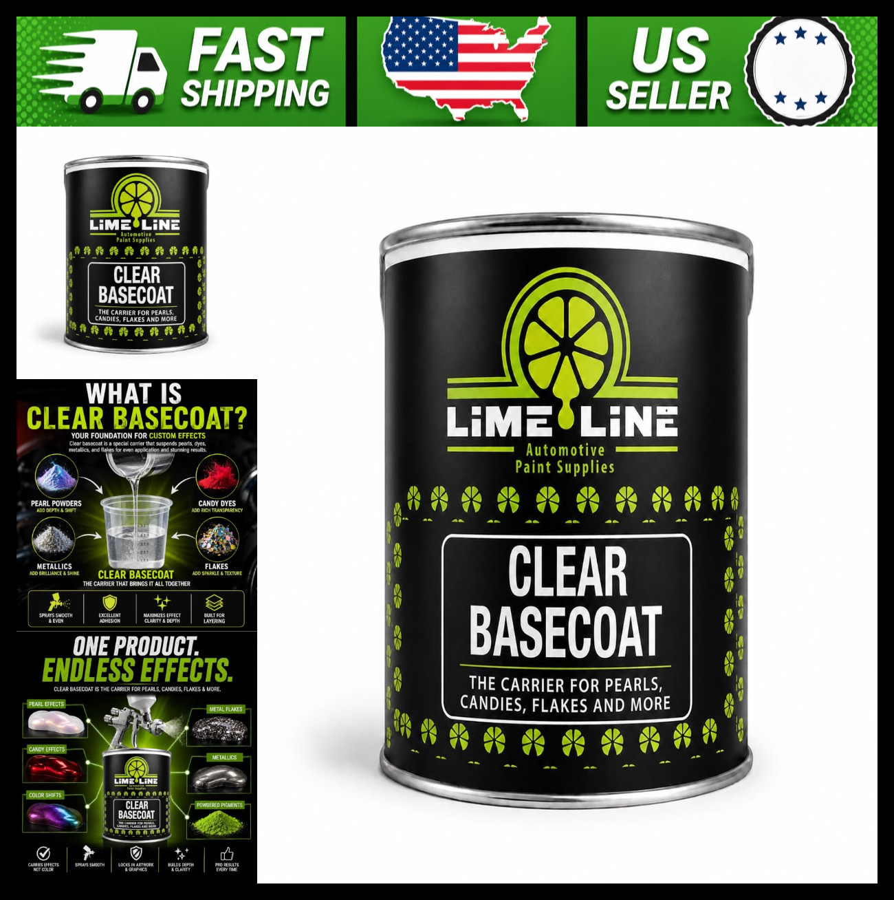 LiME LiNE Clear Automotive Basecoat Paint Quart Intercoat Binder