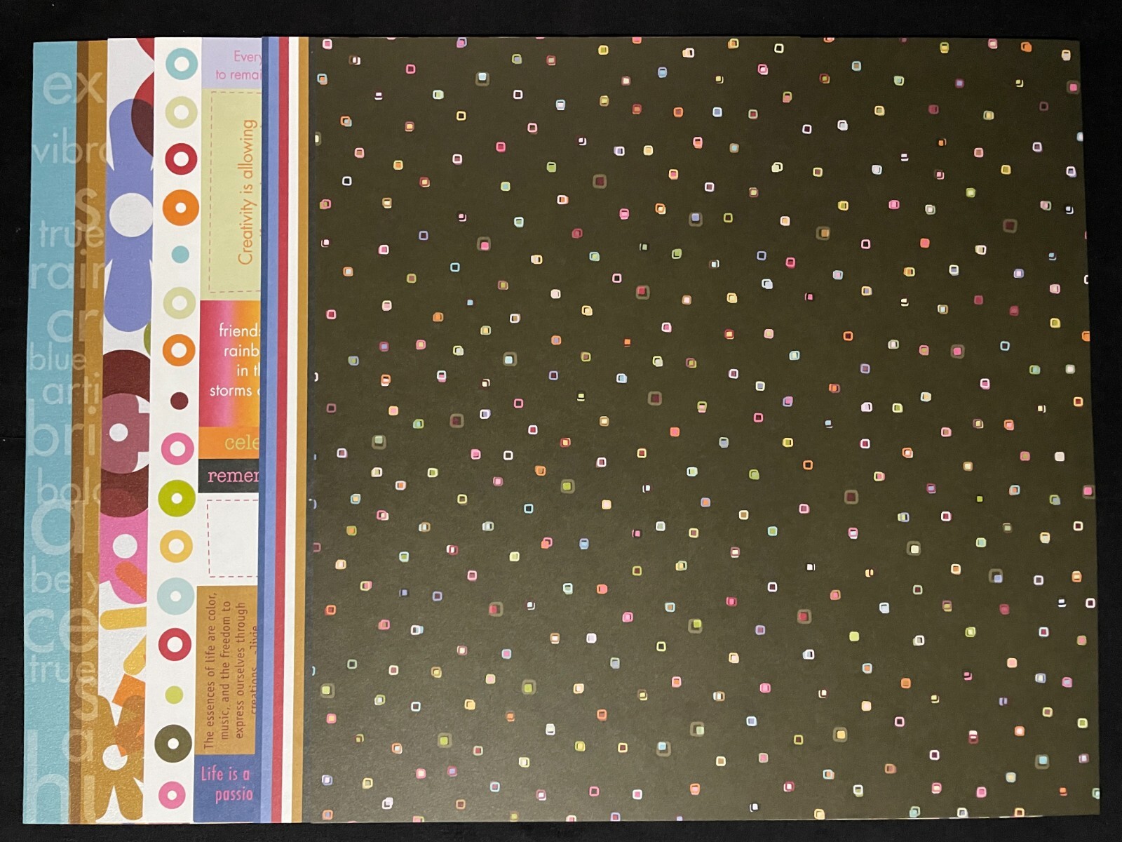 K I MEMORIES "COLORFUL" 12X12 SINGLE-SIDED PAPERS