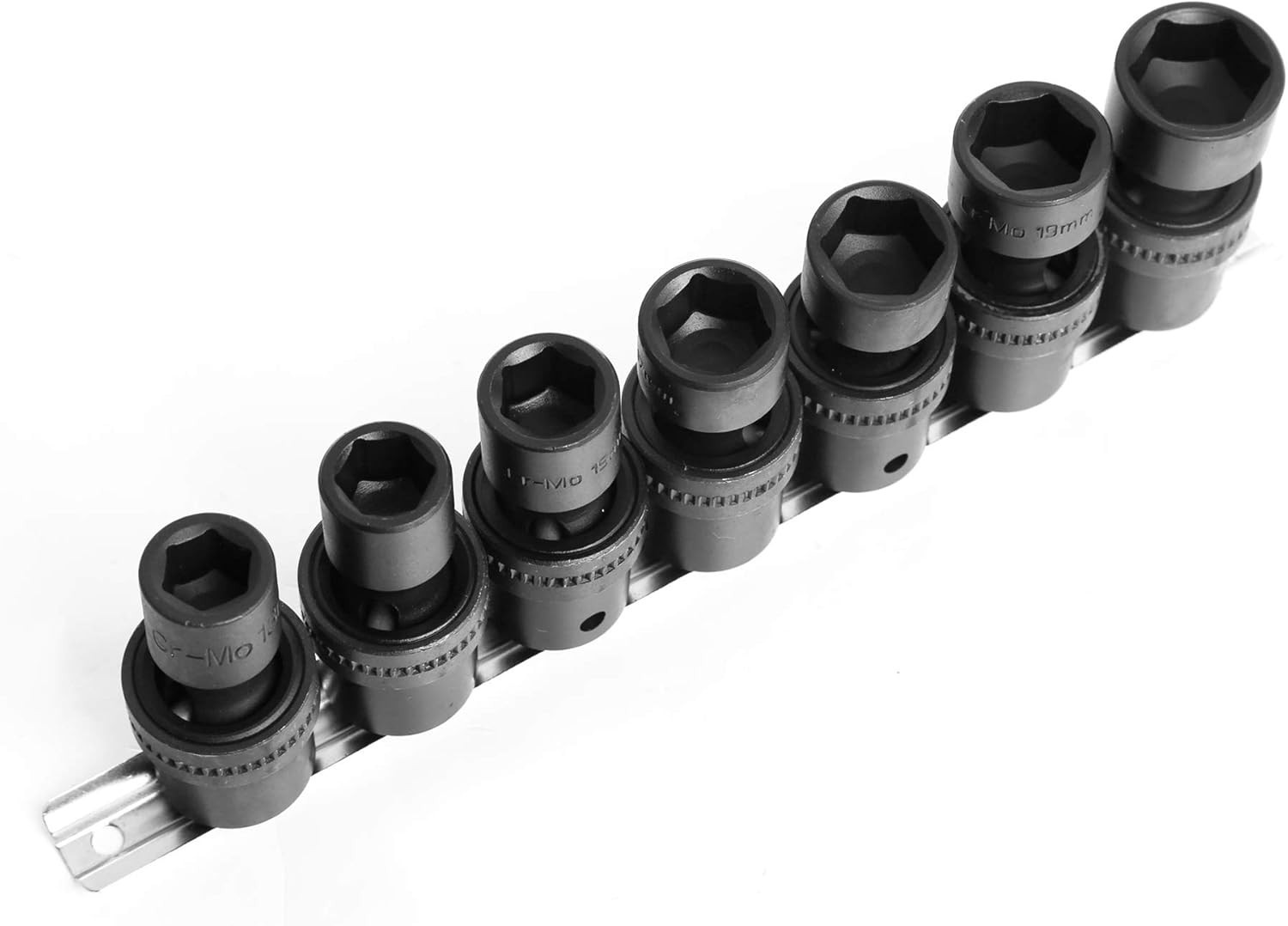 7 Pc 1/2 in. Drive Metric Impact Swivel Socket Set 13/14/15/17/18/19/21mm