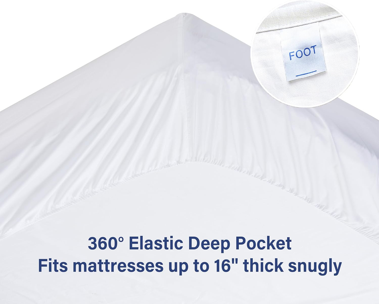 100% Egyptian Cotton Queen Size Fitted Sheet, 600 Thread Count, 16" Deep Pocket