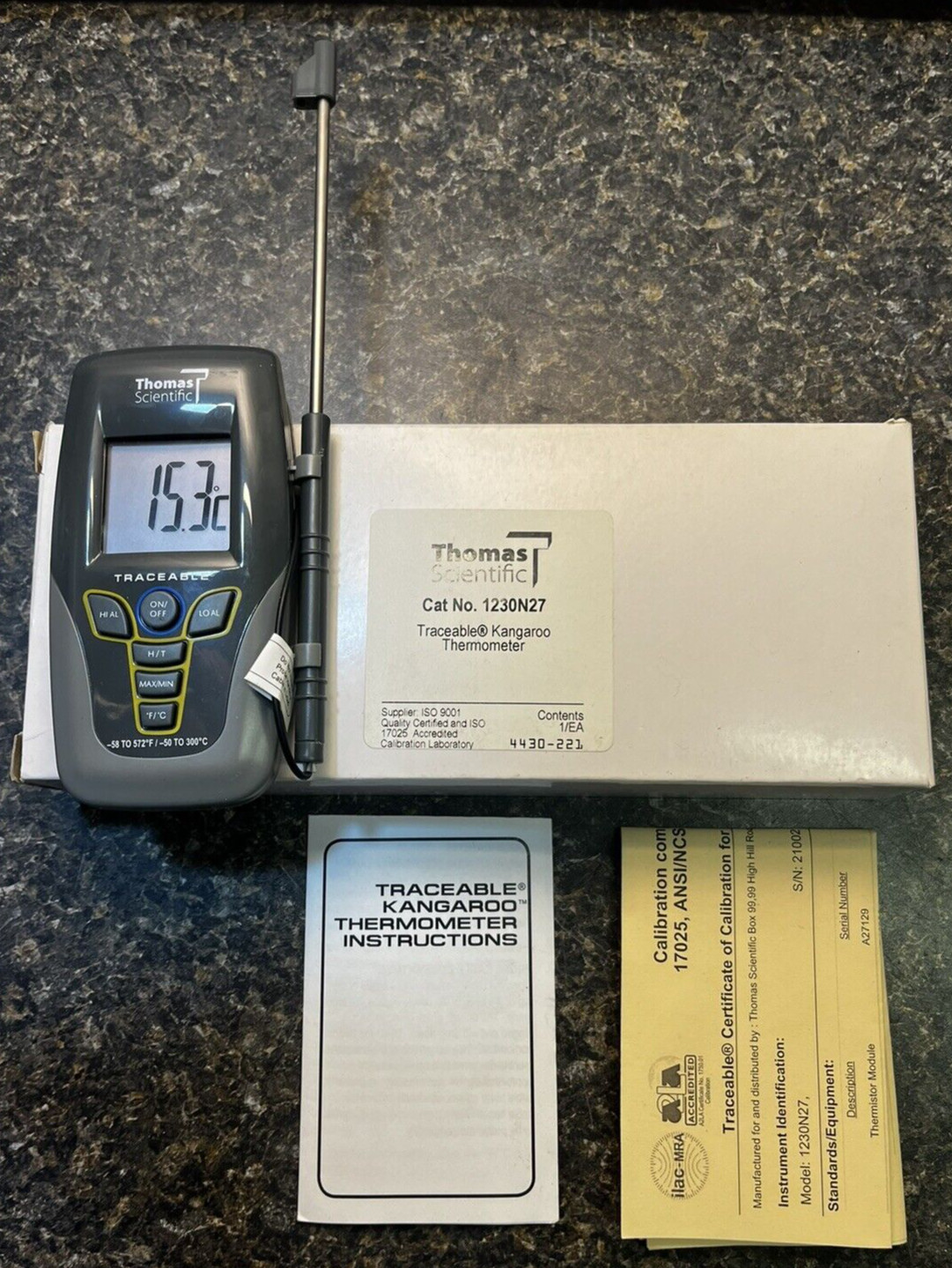 TRACEABLE 4430 Thermistor Thrmetr,-58 to 572F,Digital