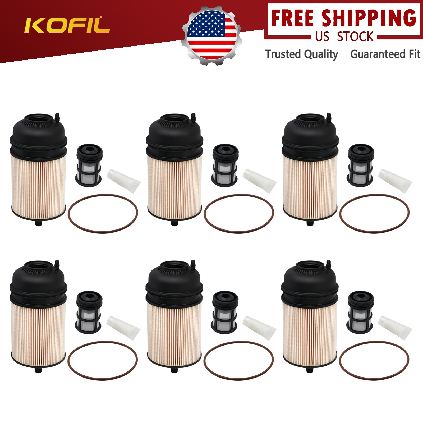6x-PF9908 Fuel Filter Kit for DD13,DD15,DD16 Engines Replaces FK13850NN