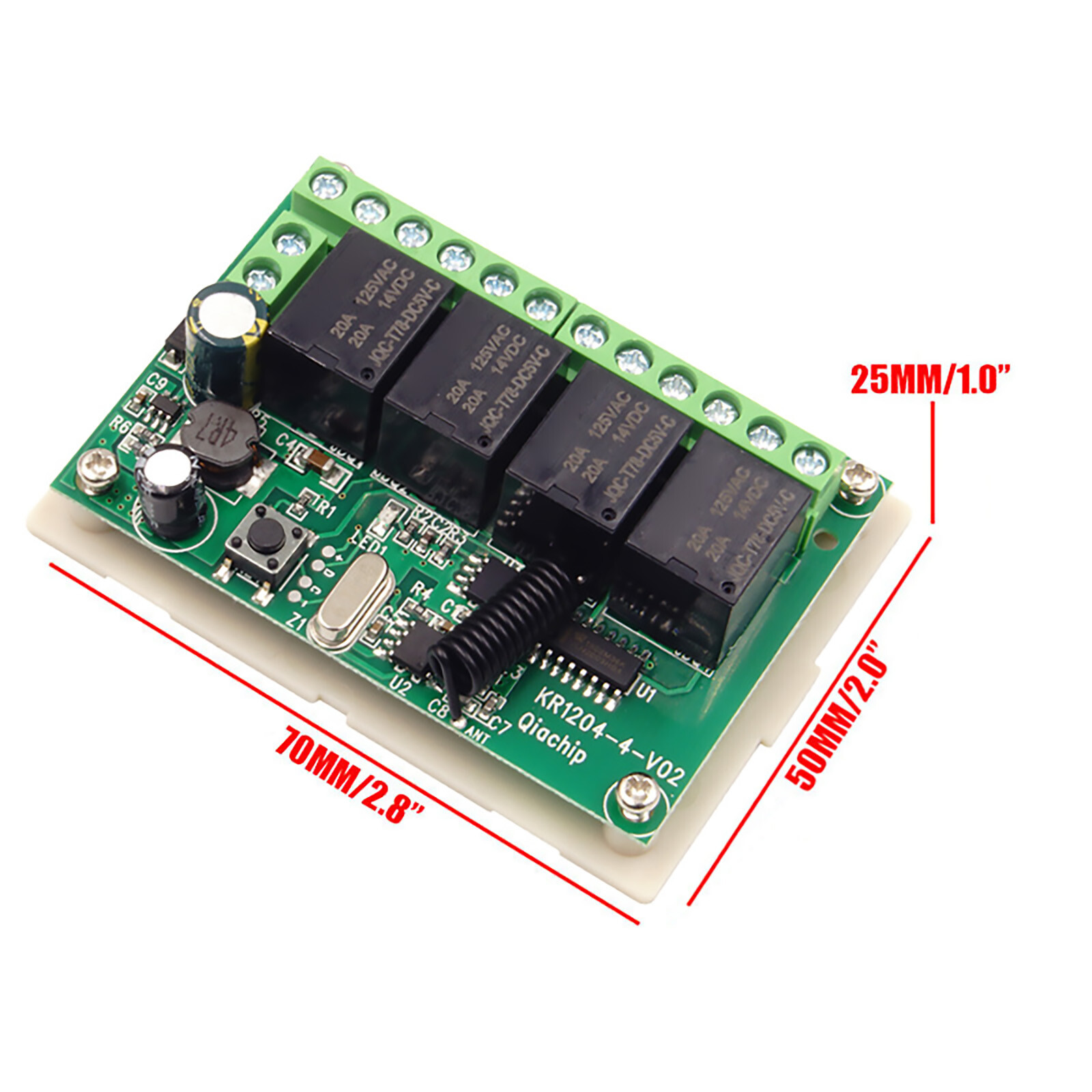 4-Channel Wireless Remote Control Switch With Receiver + Transmitter 443MHz
