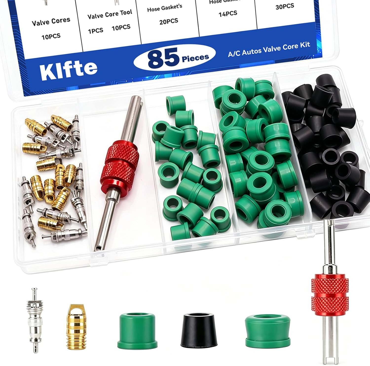 85Pcs HVAC Hose Gasket Air Condition Repair Kit Repair Tool,HVAC Hose Seals,1...