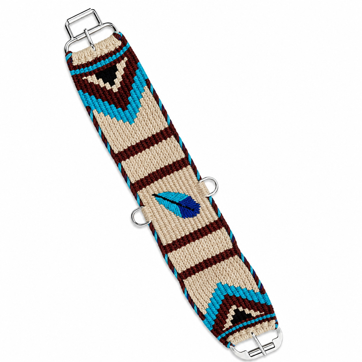 Western 15-Strand Wool Handwoven Straight Cinch Girth 97-15-Strand