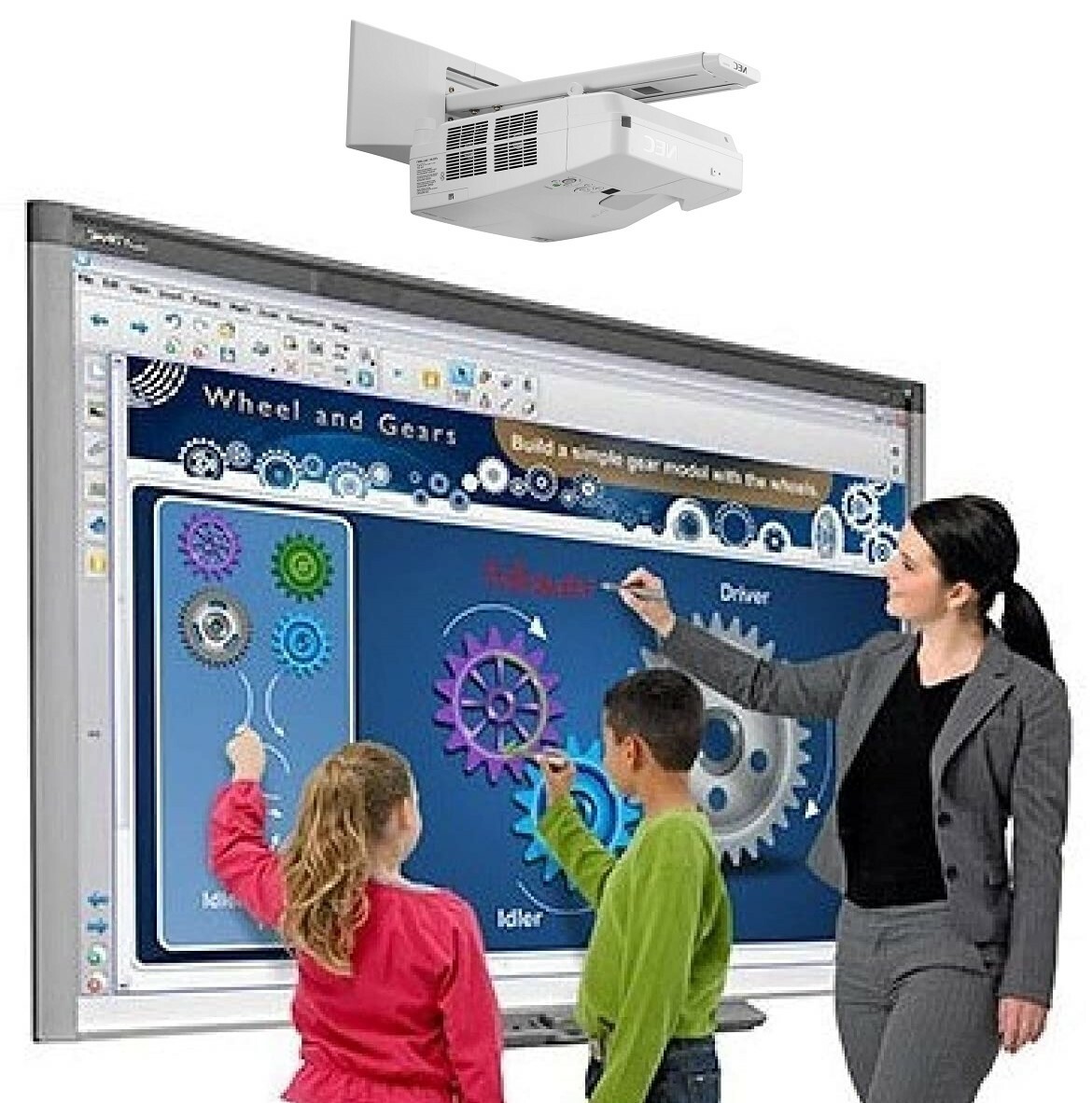 Interactive Smart Board & Projector Combo For Classroom / Office Professionals