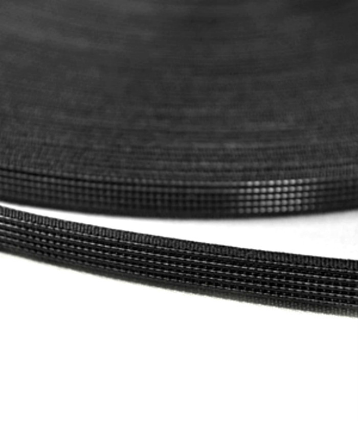 POLYBONE BLACK POLYESTER BONING, 40 MTR ROLL (CHOOSE WIDTH 8MM OR 12MM)