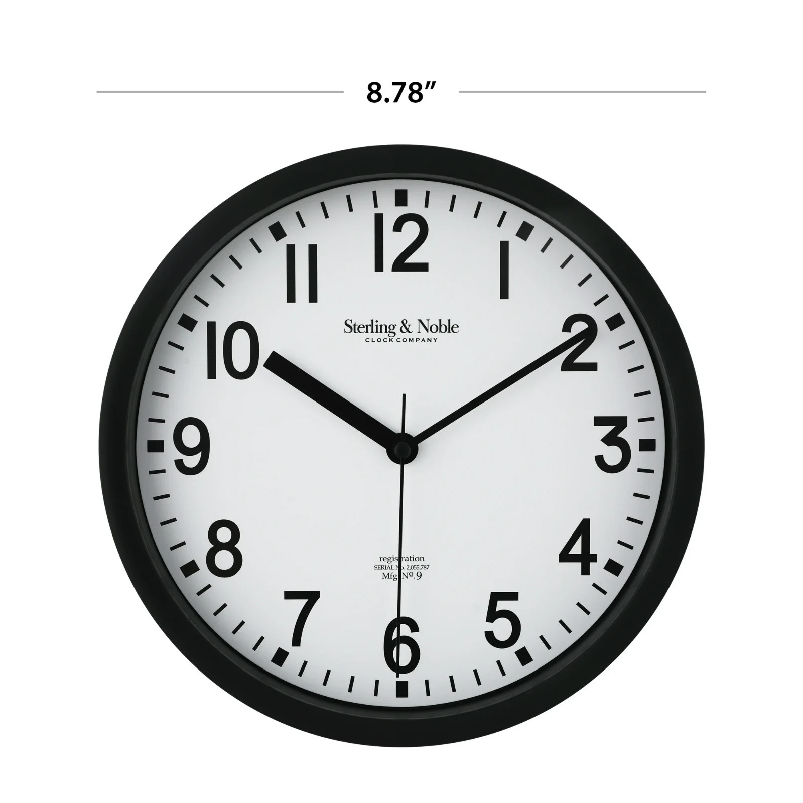 Mainstays Basic Indoor 8.78" Black Analog Round Modern Wall Clock