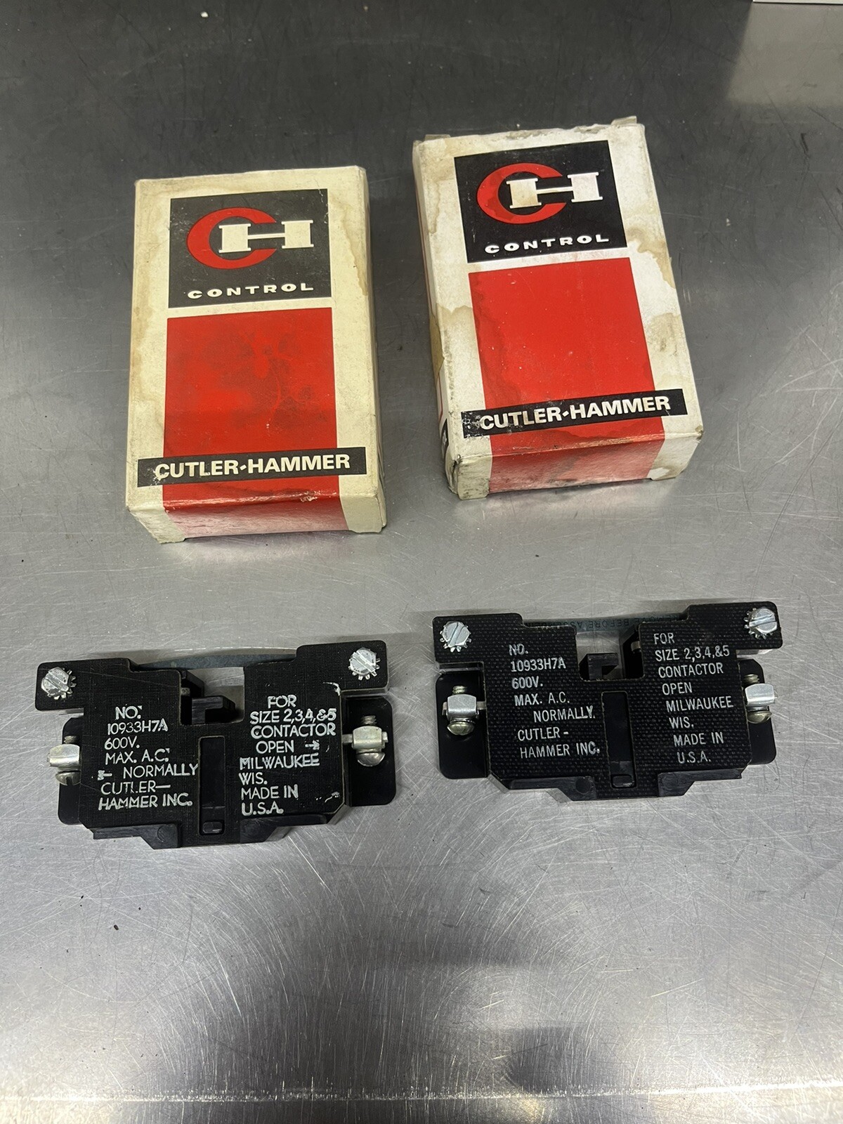 Lot Of 2 Cutler Hammer Aux Contact Kit 10933H7 Size 2-5 NO New Old Stock