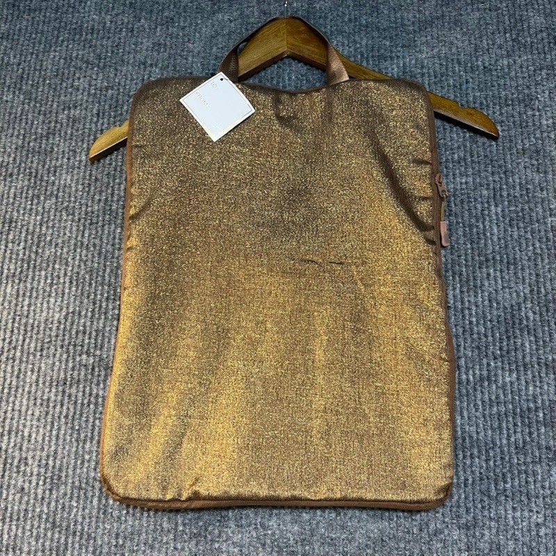 Metallic Bronze Gold Padded Laptop Sleeve Case with Handle Zip Closure Tech Bag