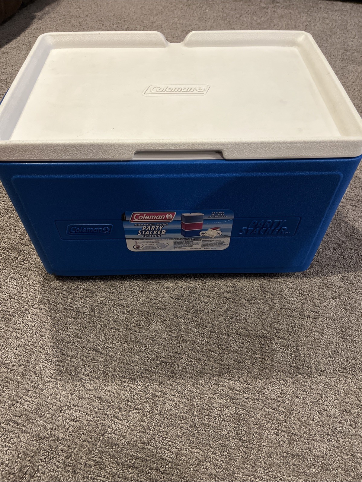 Coleman Party Stacker Cooler 48 Can Blue Stackable Ice Chest Model 9223 USA