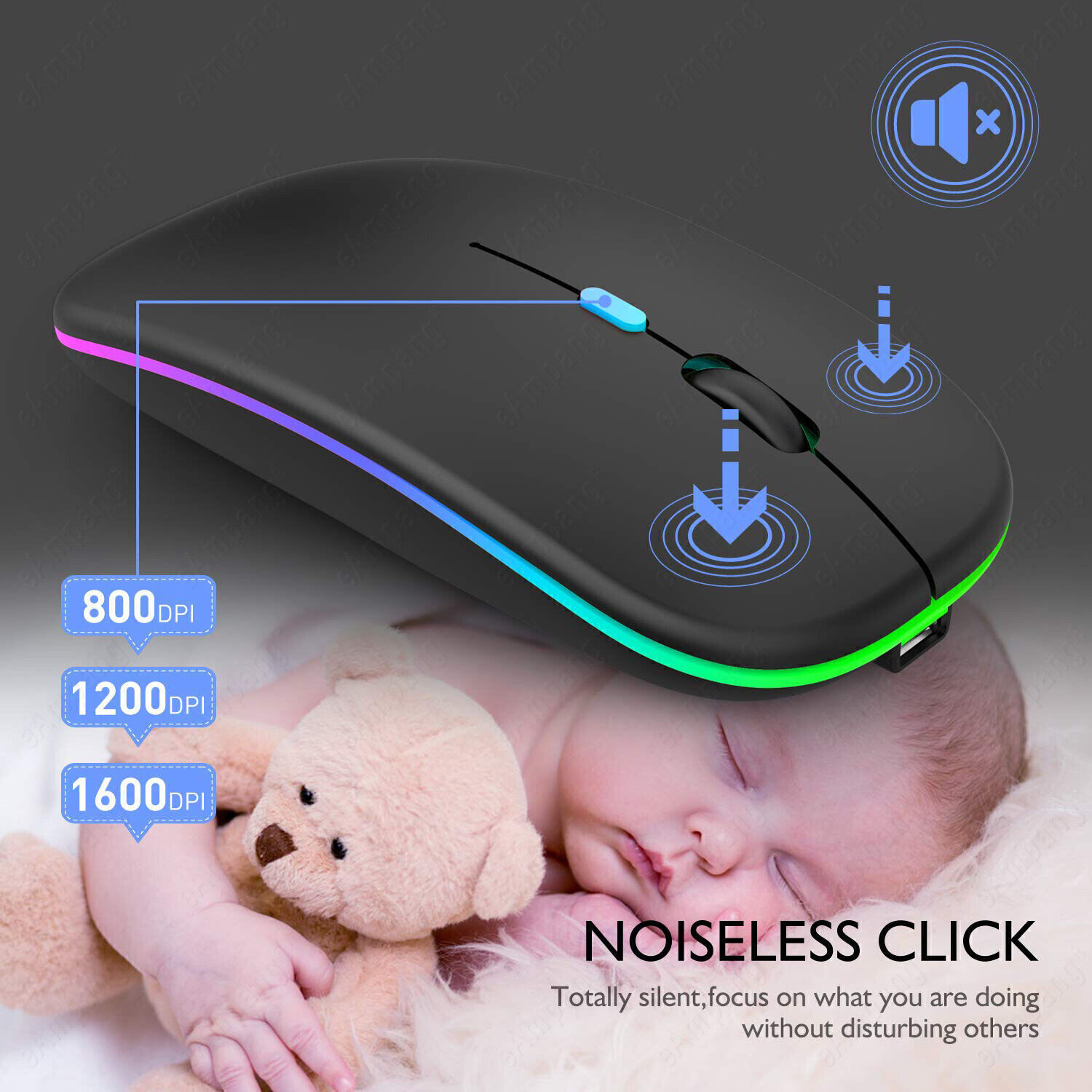Rechargeable Backlit Bluetooth Touchpad Keyboard Mouse For Android IOS Tablet PC