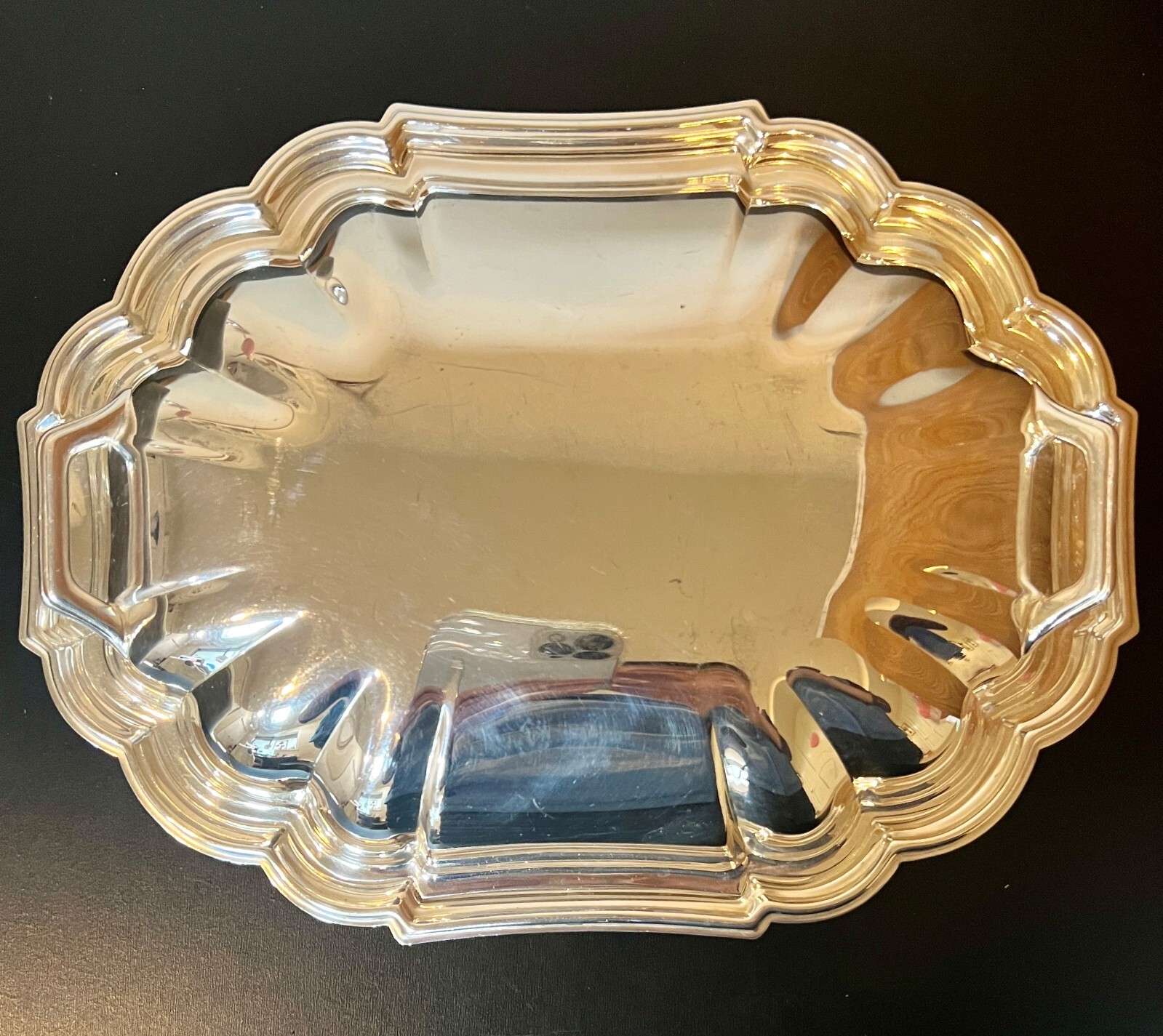 Vintage Newport Silverplate Gorham Serving Dish 10" by 7.5" Scallop Design YB19