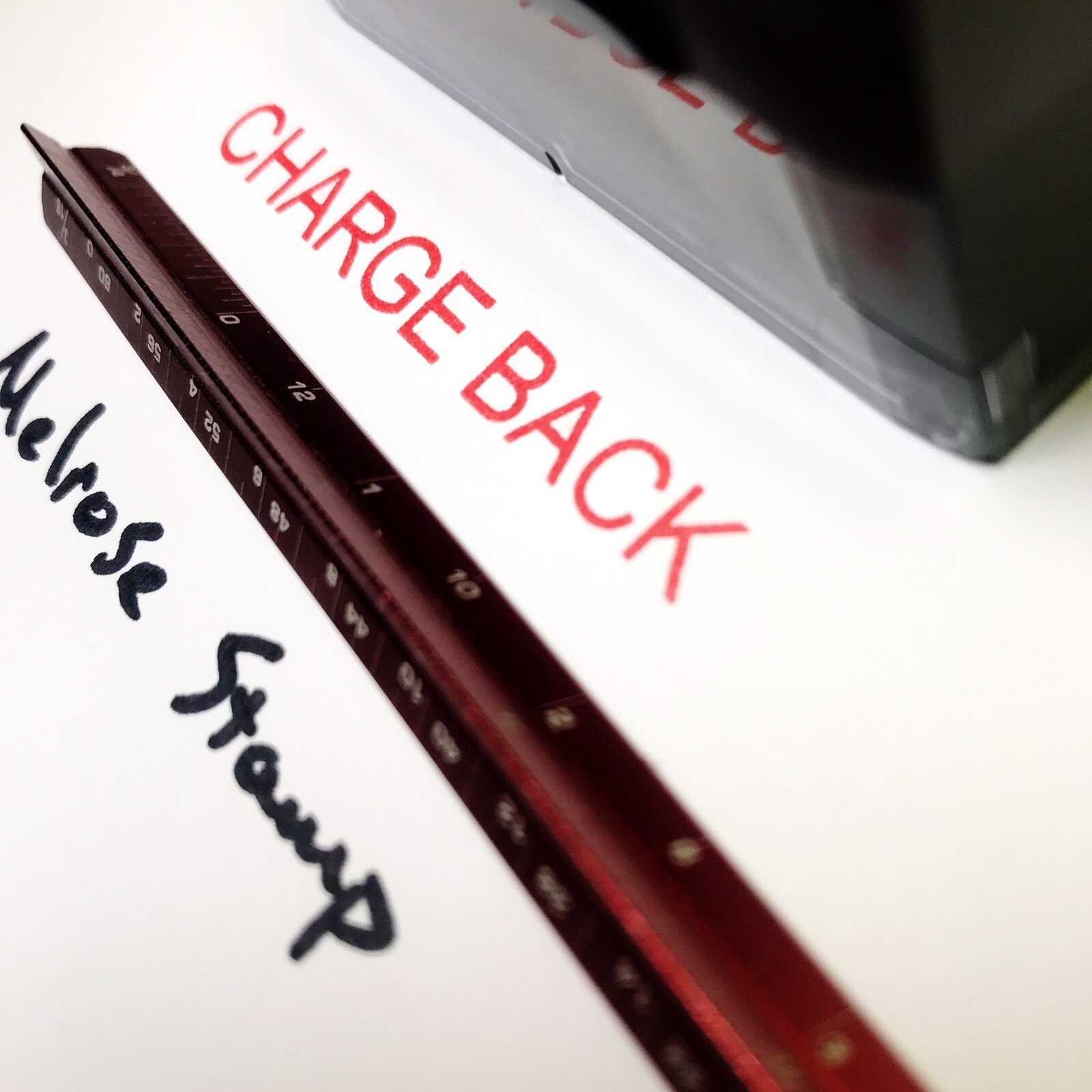 Charge Back Rubber Stamp Red Ink Self Inking Ideal 4913