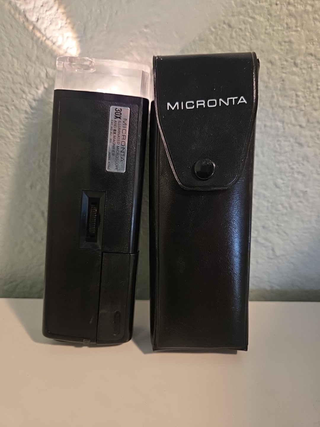 Micronta 30X Lighted Pocket Microscope Magnifying Glass & Case Tested VTG EUC