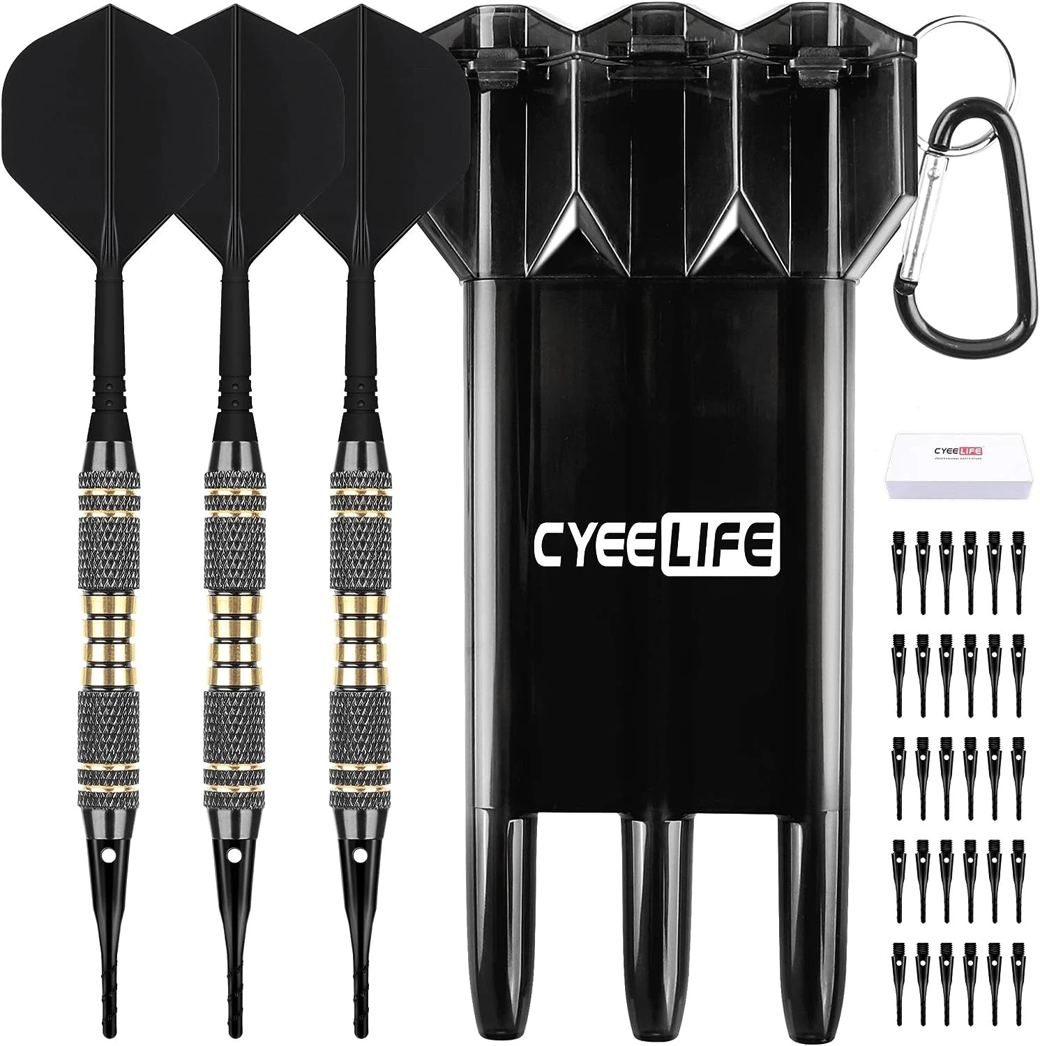 Darts Plastic Tip - Professional Soft Tip Darts Set 18 Grams with Carry Case and