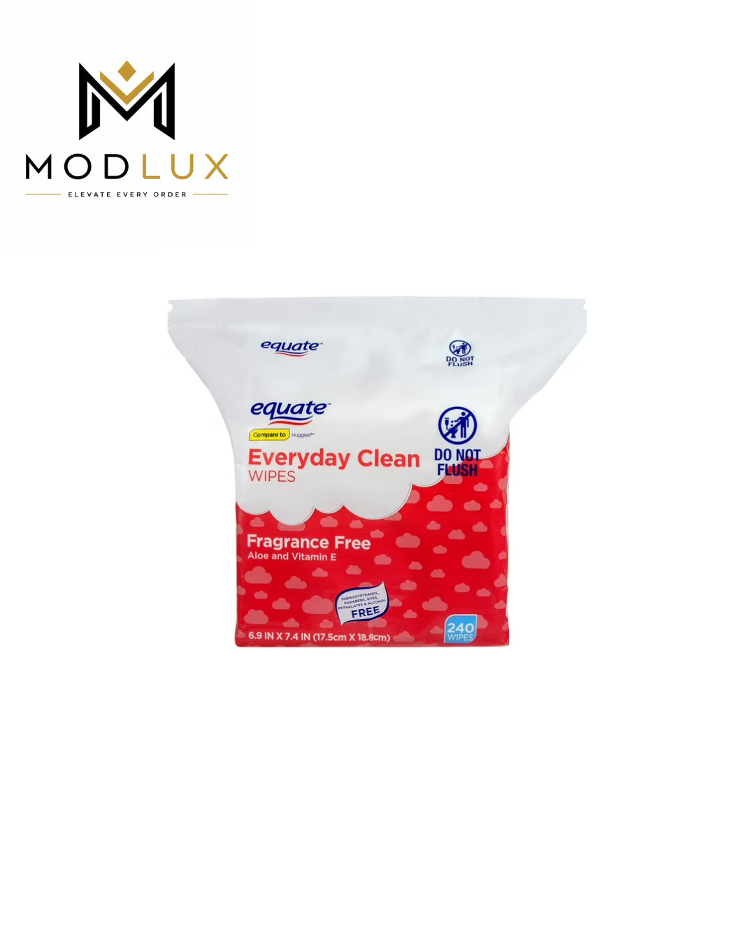 Equate Baby Everyday Clean Wipes with Aloe Vera and Vitamin E, 240 Wipes