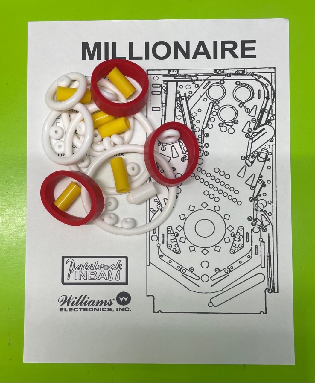 Williams Millionaire pinball SILICONE / RUBBER ring kit