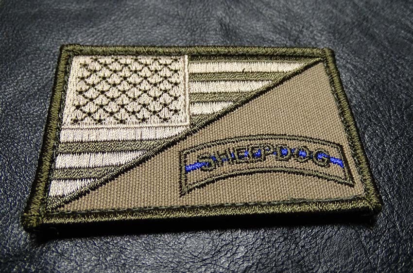 SHEEPDOG BLUE LINE US FLAG TACTICAL MORALE  HOOK PATCH