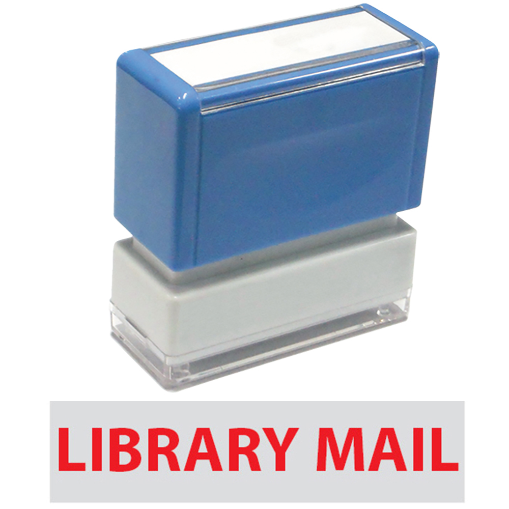 Library Mail - JYP PA1040 Pre-Inked Rubber Stamp (Red Ink)