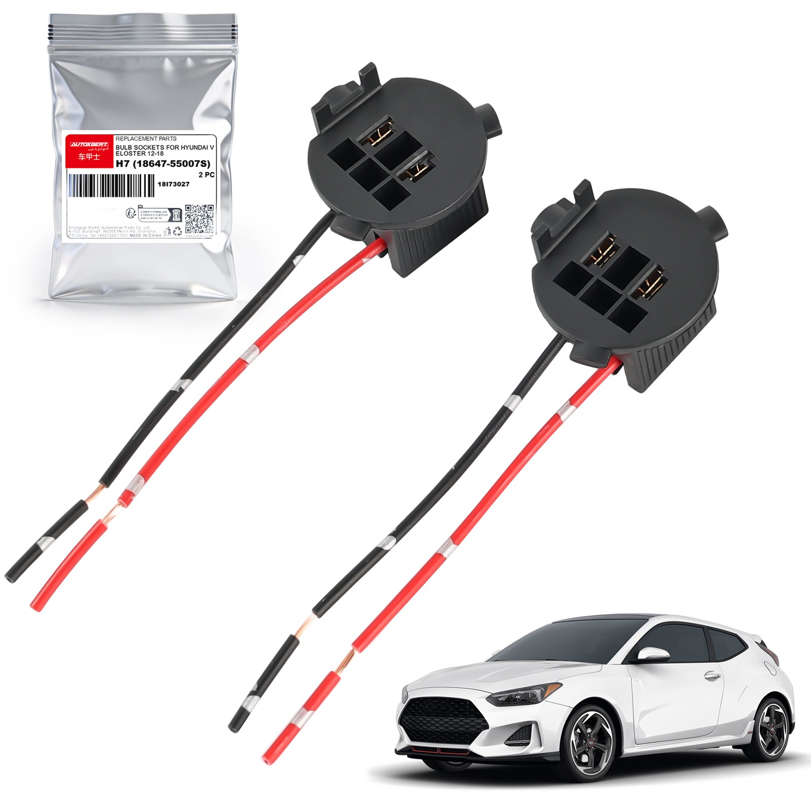 H7 Headlight Bulb Socket Holder Adapters 18647-55007S For Hyundai 12-18 Veloster