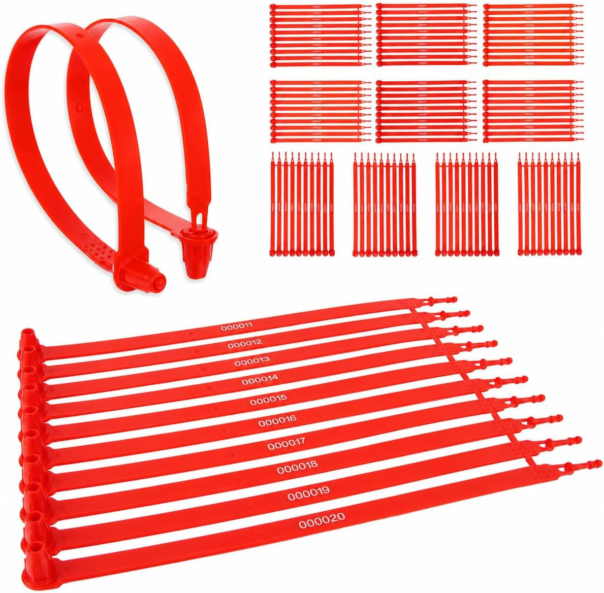 100Pcs Plastic Truck Seals and Security Seals, 9.84" Tamper Evident Trailer S...