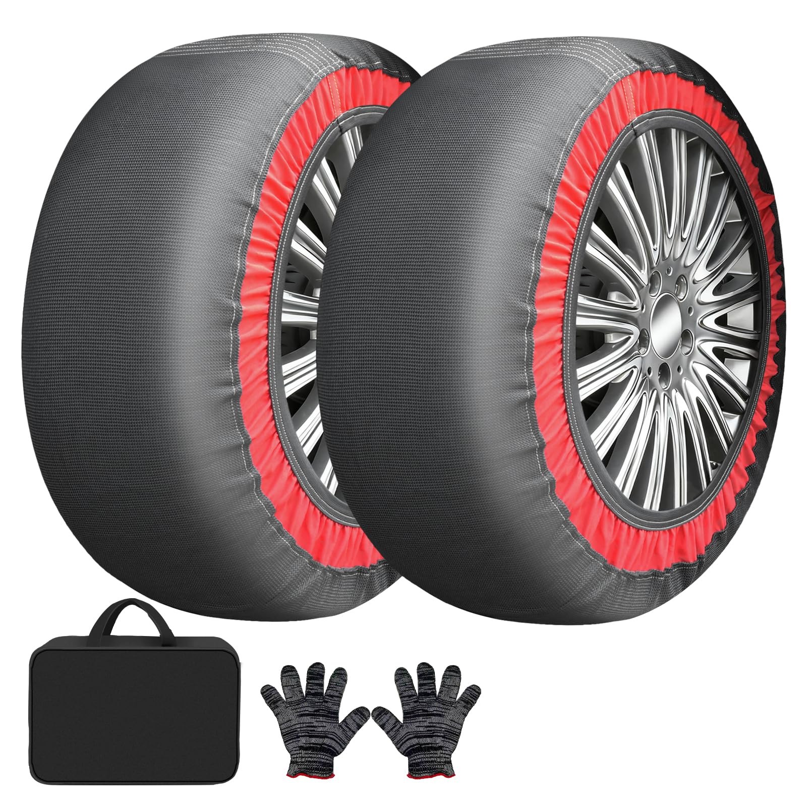 Snow Tire Socks, AntiSkid Traction Device for Cars and Trucks, 2Pack