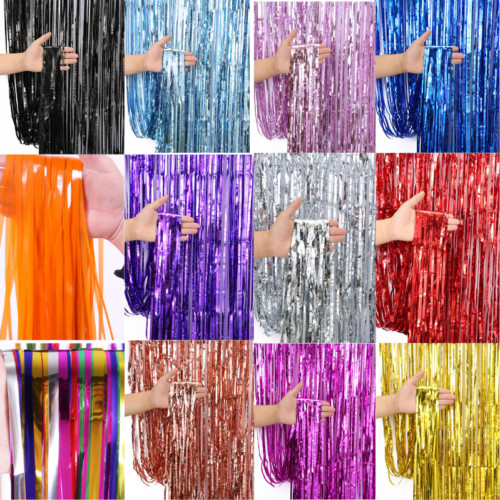 2M-3M FOIL FRINGE TINSEL SHIMMER CURTAIN DOOR WEDDING BIRTHDAY PARTY DECORATIONS