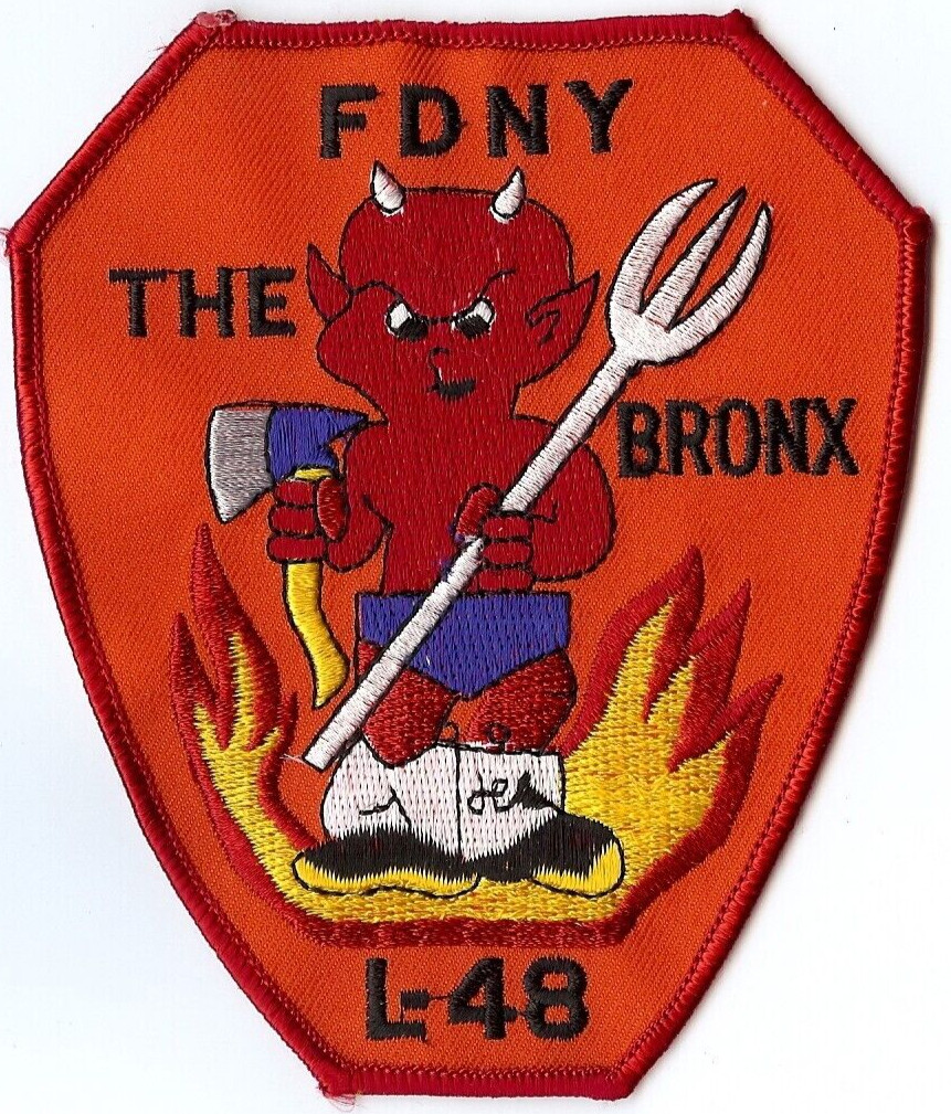 New York City  Ladder - 48 "Red Devil - Bronx" (3.75" x 4.75" size) fire patch