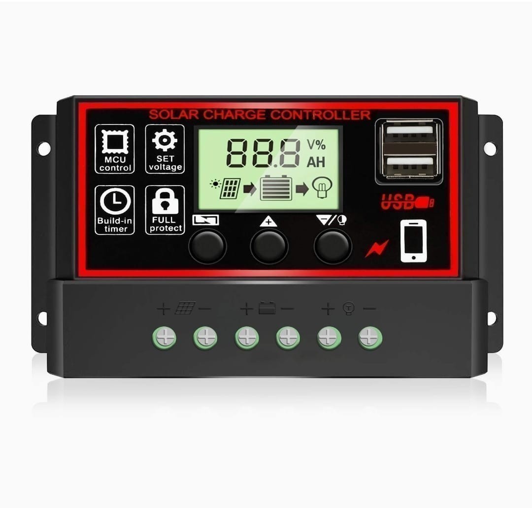 30-100A MPPT Solar Panel Regulator Charge Controller 12V/24V Auto Focus Tracking