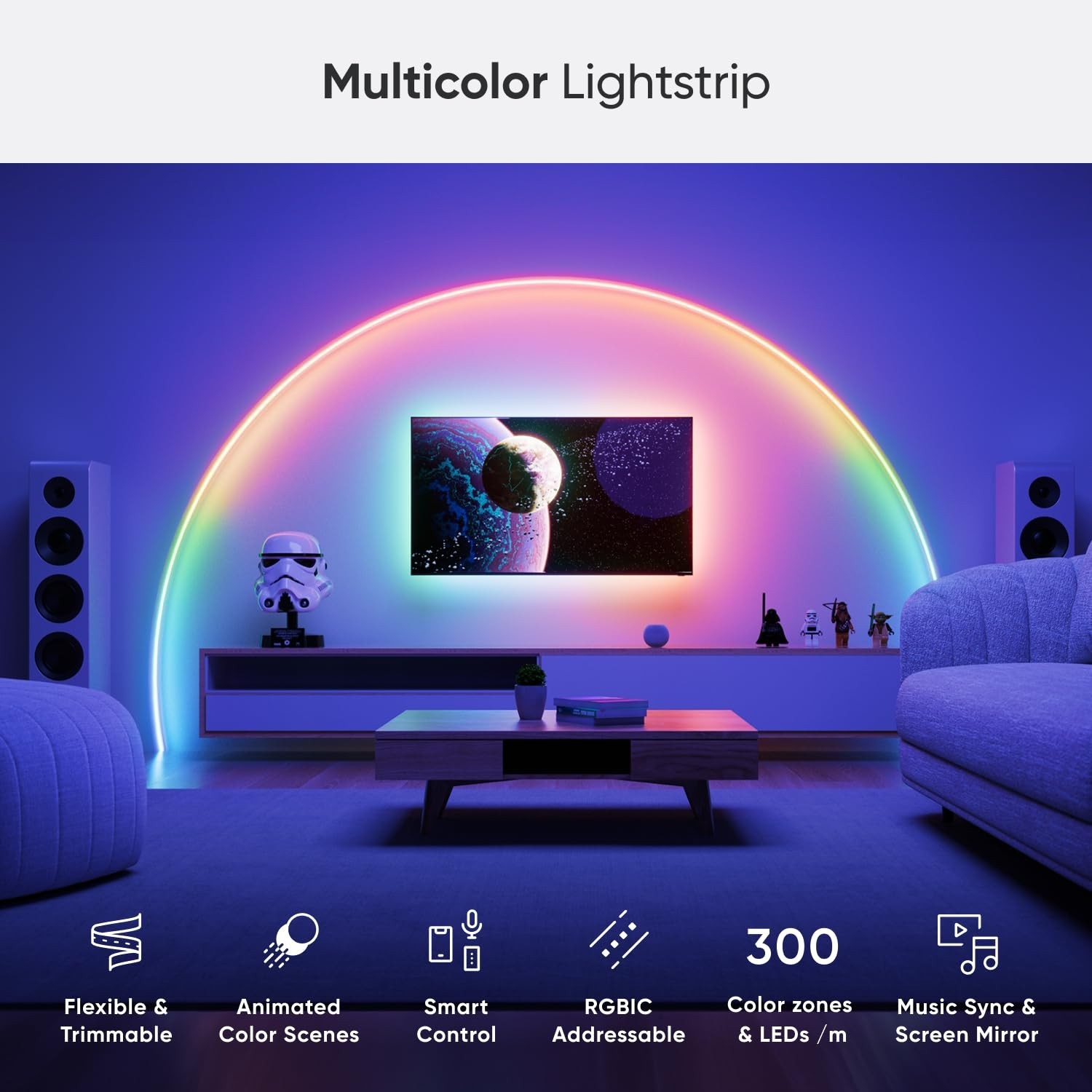 Nanoleaf Essentials Matter Bluetooth & WiFi Smart Multicolor LED Lightstrip 2...
