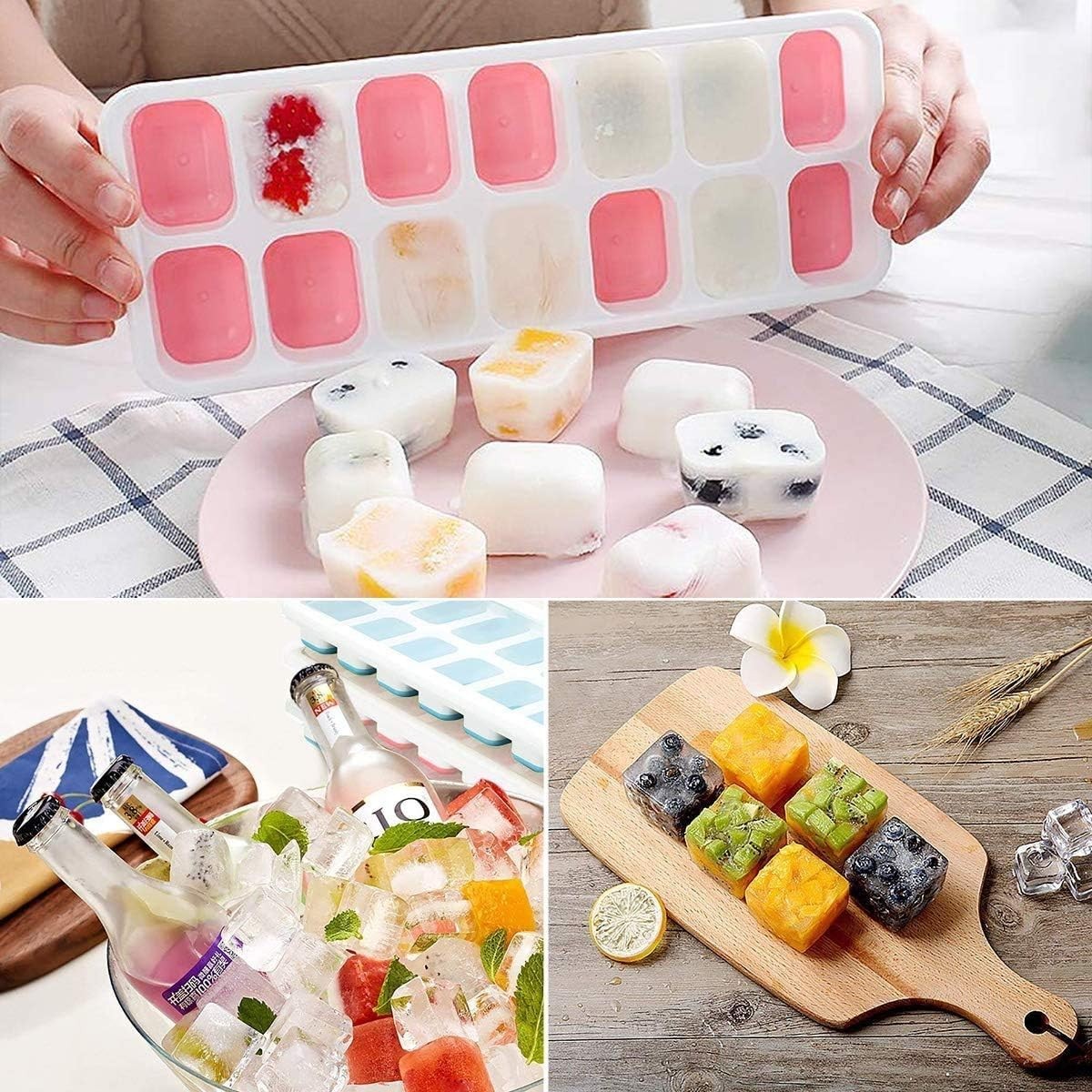 Ultimate Silicone Ice Cube Trays - 14 Easy-Release Cubes, 2 Pack, BPA Free