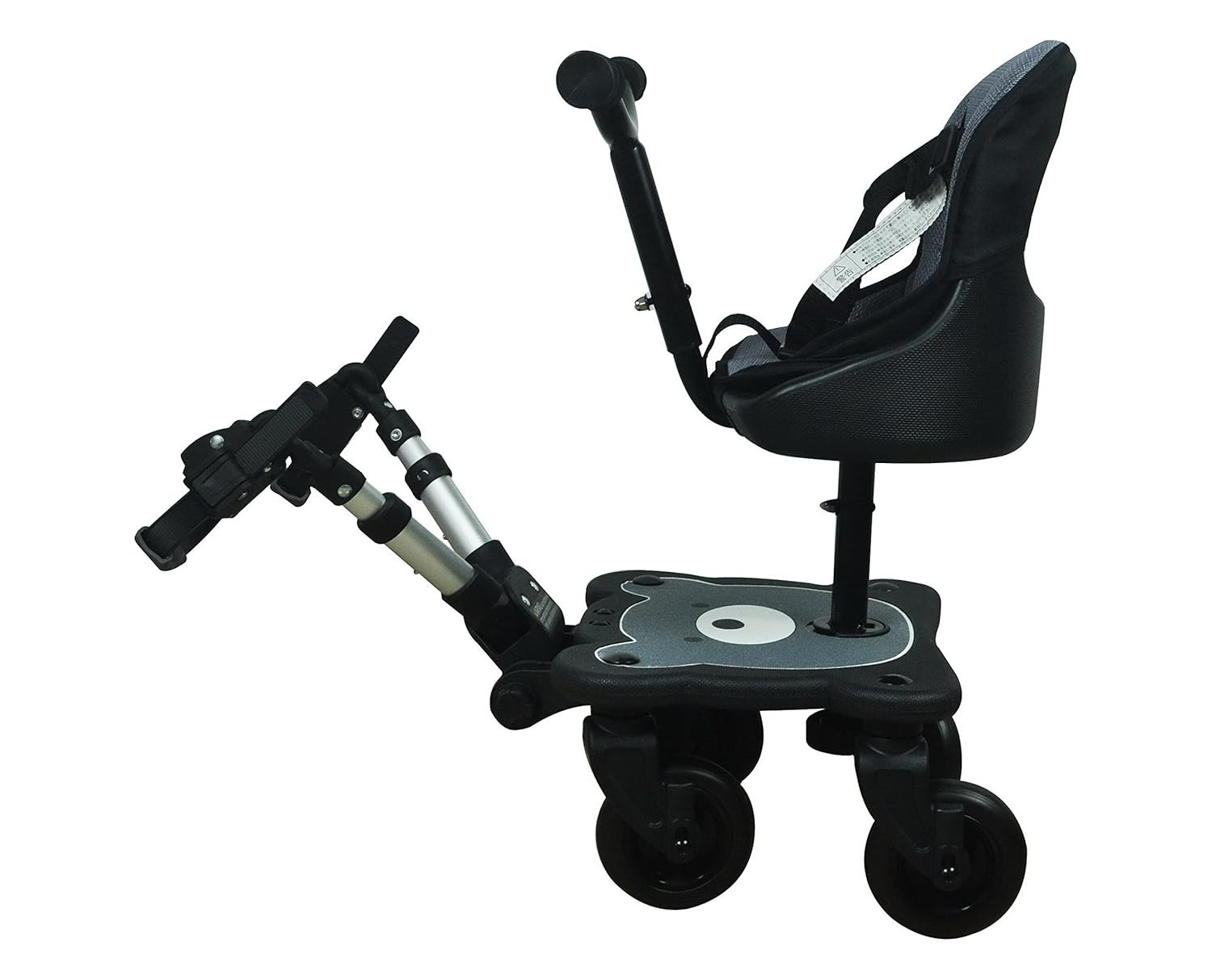 Englacha 2-In-1 Cozy 4-Wheel Rider, Black - Child Rider Stroller Attachment with
