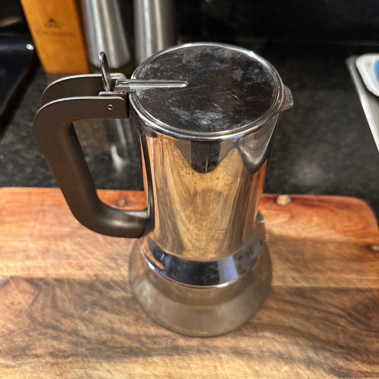 ALESSI 9090/1 Espresso Coffee Pot Stainless Steel Italy Richard Sapper