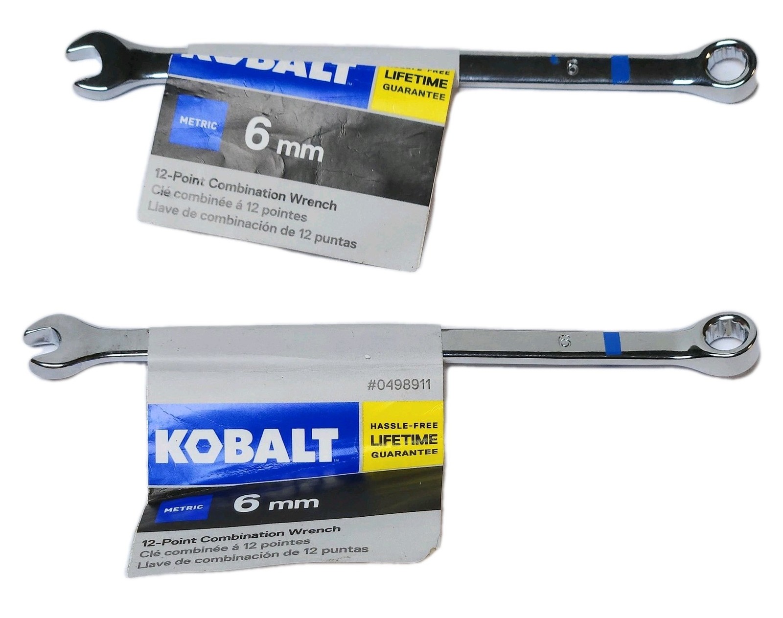 LOT OF 2 KOBALT 048911 Metric 6mm 12 Point Combination Wrench Mini Elongated