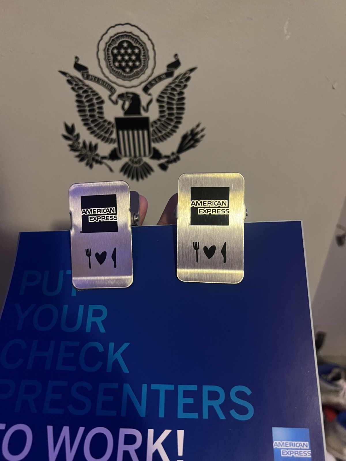 American Express Stainless Steel Clip Check Presenters Restaurant Bar (2 PACK)